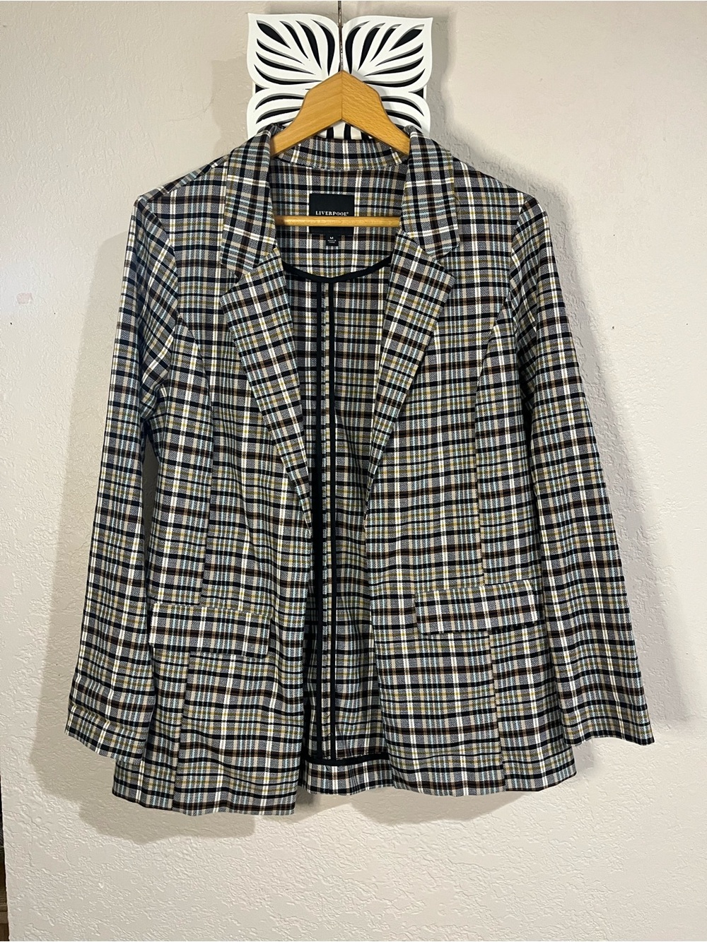 Liverpool Black and Cream Checked Blazer